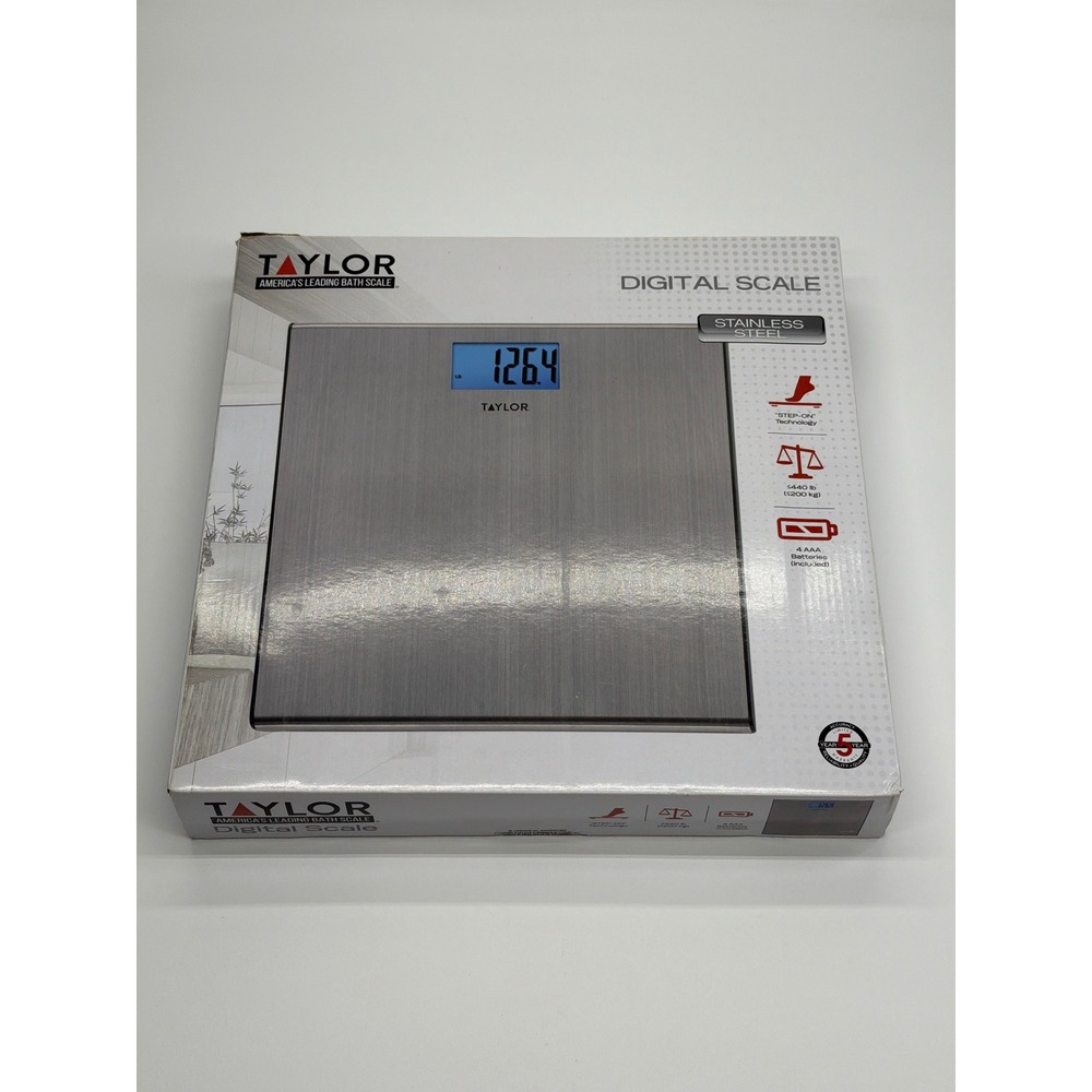 Taylor Digital Bath Scale 7403 Stainless Steel 440lb Capacity Backlit LCD‎ New